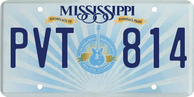 MS license plate PVT814