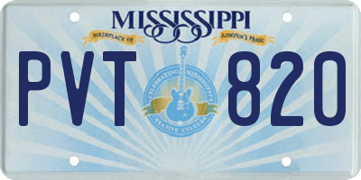 MS license plate PVT820