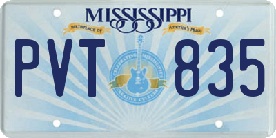 MS license plate PVT835