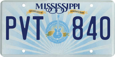 MS license plate PVT840