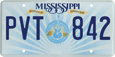 MS license plate PVT842