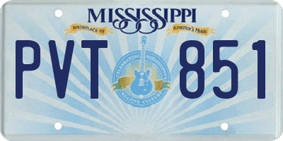 MS license plate PVT851