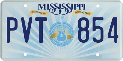 MS license plate PVT854