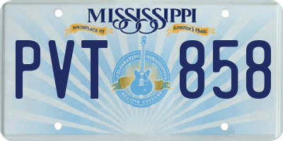 MS license plate PVT858