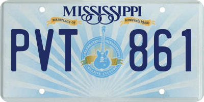 MS license plate PVT861