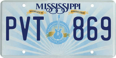 MS license plate PVT869