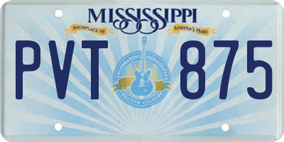 MS license plate PVT875