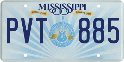 MS license plate PVT885