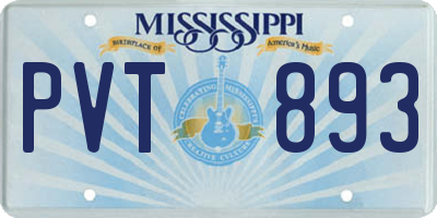 MS license plate PVT893