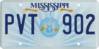 MS license plate PVT902