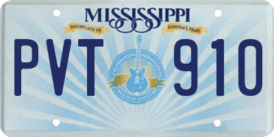 MS license plate PVT910