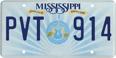 MS license plate PVT914