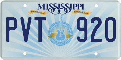 MS license plate PVT920