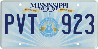 MS license plate PVT923