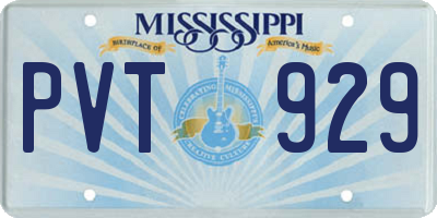 MS license plate PVT929