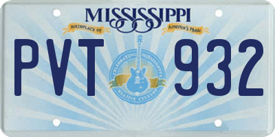 MS license plate PVT932