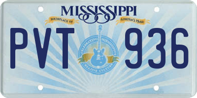 MS license plate PVT936