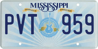 MS license plate PVT959