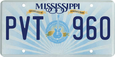 MS license plate PVT960