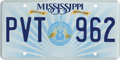 MS license plate PVT962