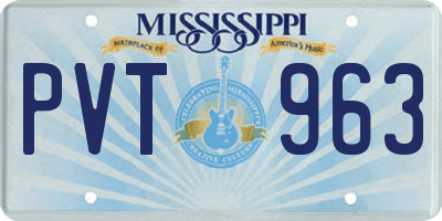 MS license plate PVT963