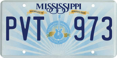 MS license plate PVT973