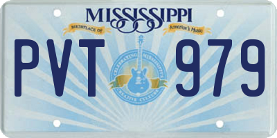 MS license plate PVT979