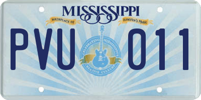 MS license plate PVU011