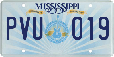 MS license plate PVU019