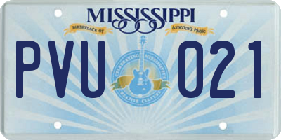 MS license plate PVU021