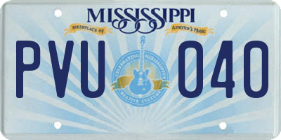 MS license plate PVU040