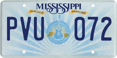 MS license plate PVU072