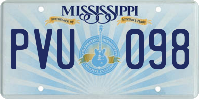 MS license plate PVU098