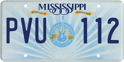 MS license plate PVU112