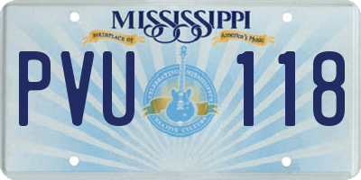 MS license plate PVU118