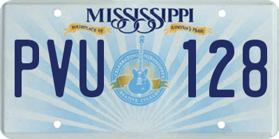 MS license plate PVU128