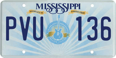 MS license plate PVU136