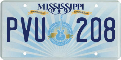 MS license plate PVU208