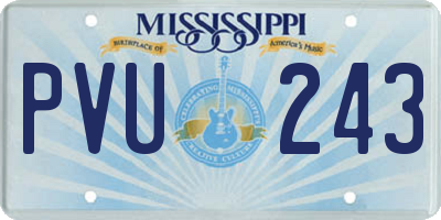 MS license plate PVU243