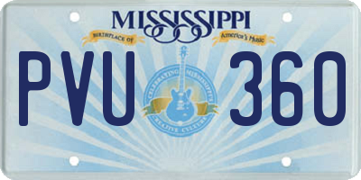 MS license plate PVU360