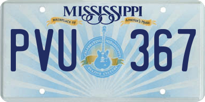 MS license plate PVU367
