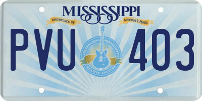 MS license plate PVU403