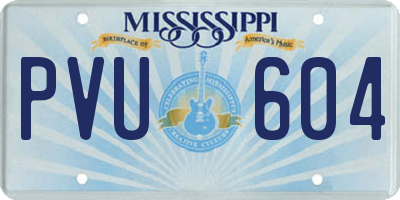 MS license plate PVU604