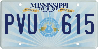 MS license plate PVU615
