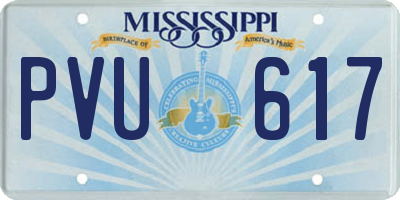 MS license plate PVU617