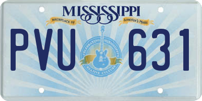 MS license plate PVU631