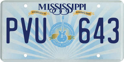 MS license plate PVU643