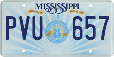 MS license plate PVU657
