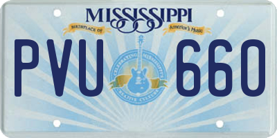 MS license plate PVU660