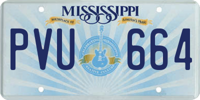 MS license plate PVU664